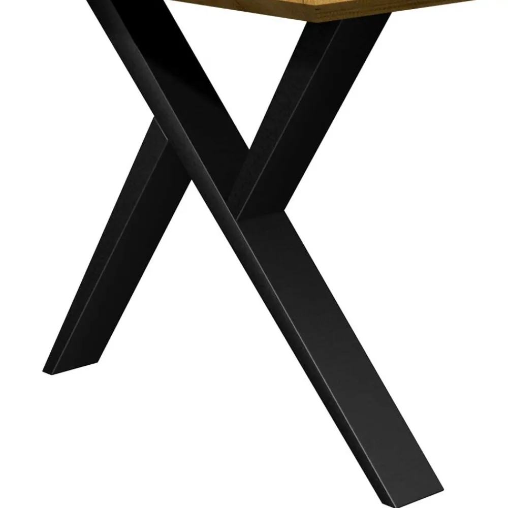 Wohnen Schwarze Möbel|Naturholzmöbel*Esszimmer Esstisch mit Schweizer Kante - Syria