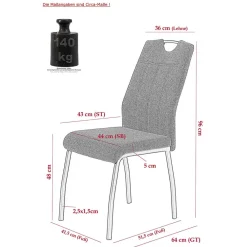 Wohnen Esszimmer Hochlehner in Anthrazit - Luisanes (Set)