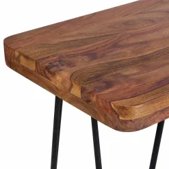 Wohnen Küchenbänke|Esszimmerbänke*Esszimmer Holzbank aus Sheesham massiv Tohema mit Metall Gestell