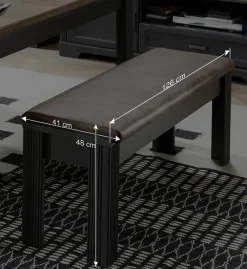 Wohnen Küchenbänke|Esszimmerbänke*Esszimmer Landhaus Bank in Dunkelgrau - Thumbs