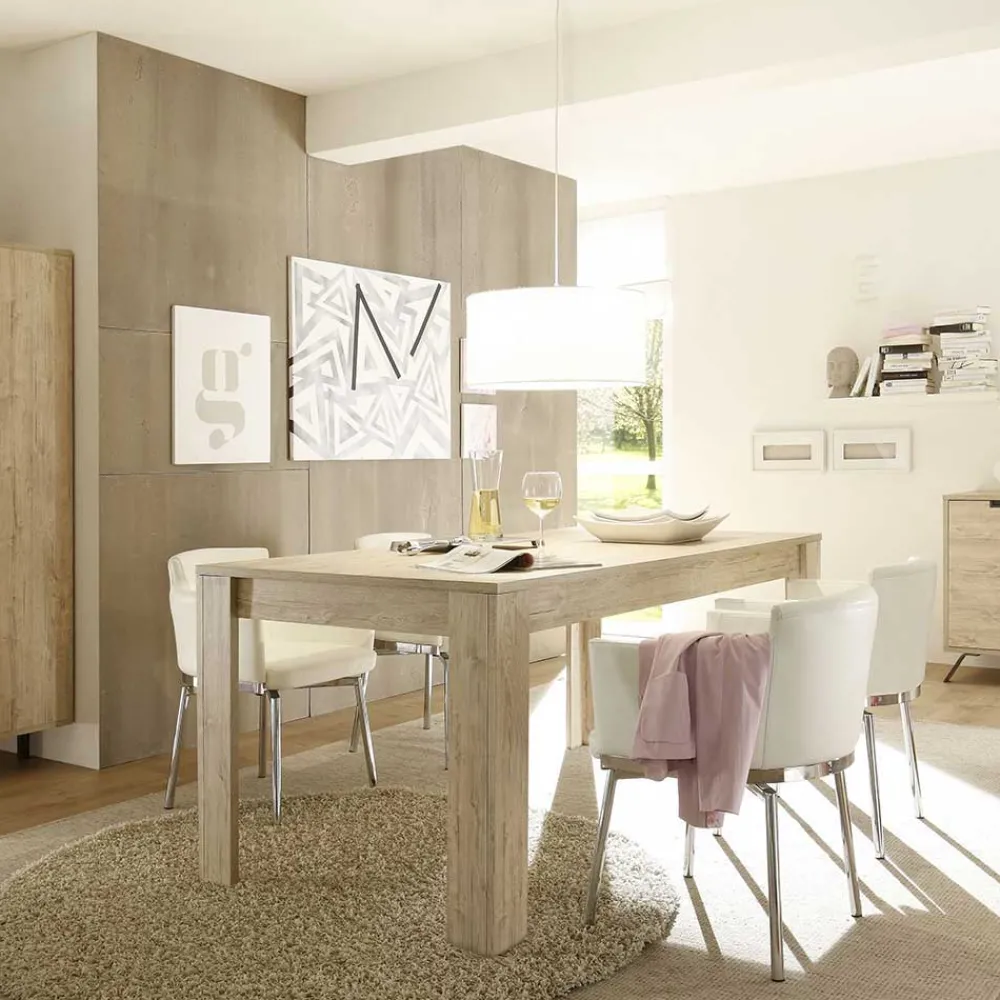 Wohnen Esszimmer Möbel Set in Eiche - Rodonda (dreiteilig)