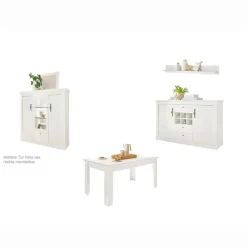 Wohnen Esszimmer Möbel Set in weißer Holzoptik Pinie - Liancos (vierteilig)