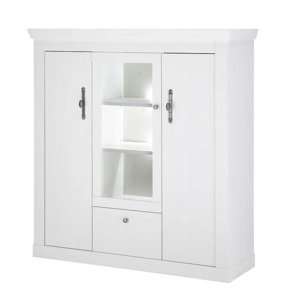 Wohnen Esszimmer Möbel Set in weißer Holzoptik Pinie - Liancos (vierteilig)