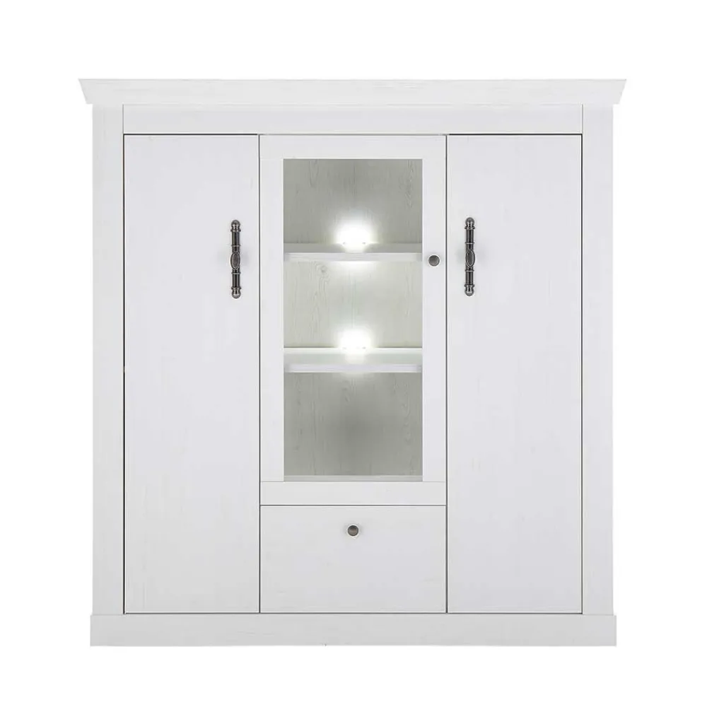 Wohnen Esszimmer Möbel Set in weißer Holzoptik Pinie - Liancos (vierteilig)