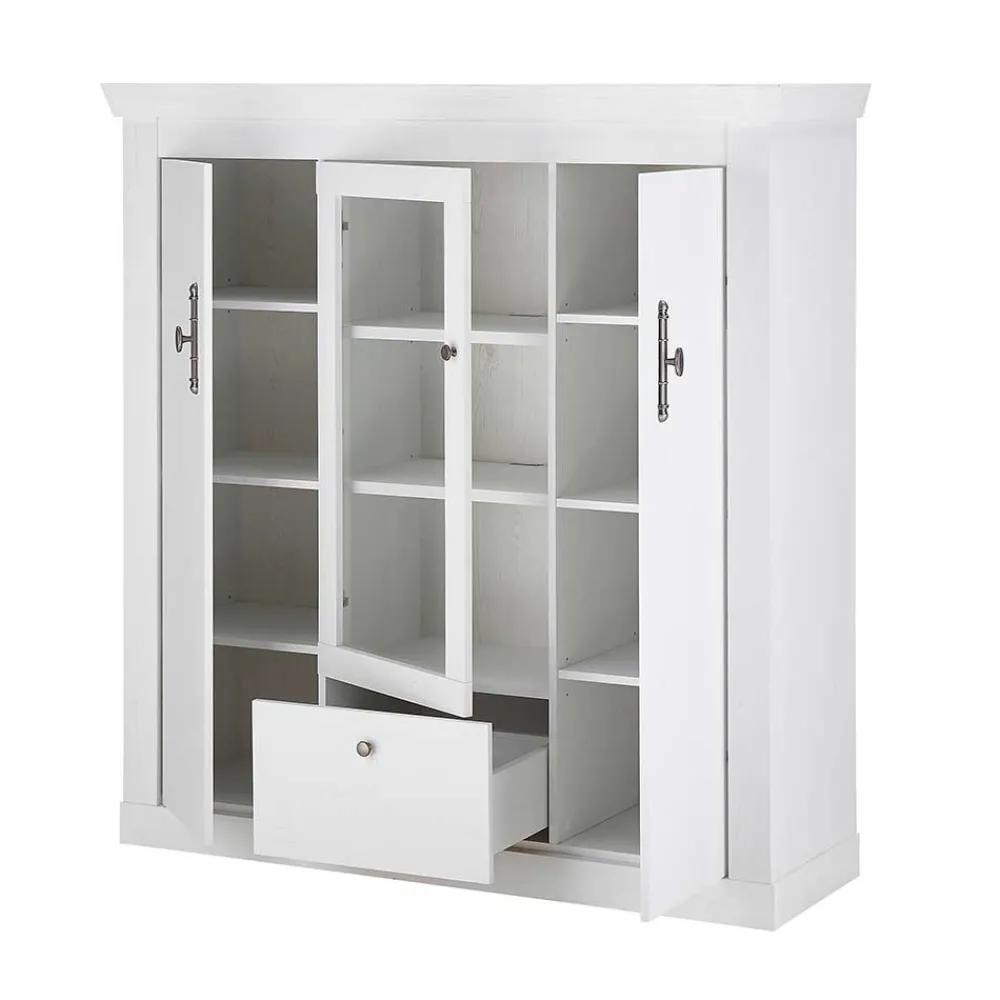 Wohnen Esszimmer Möbel Set in weißer Holzoptik Pinie - Liancos (vierteilig)