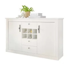 Wohnen Esszimmer Möbel Set in weißer Holzoptik Pinie - Liancos (vierteilig)