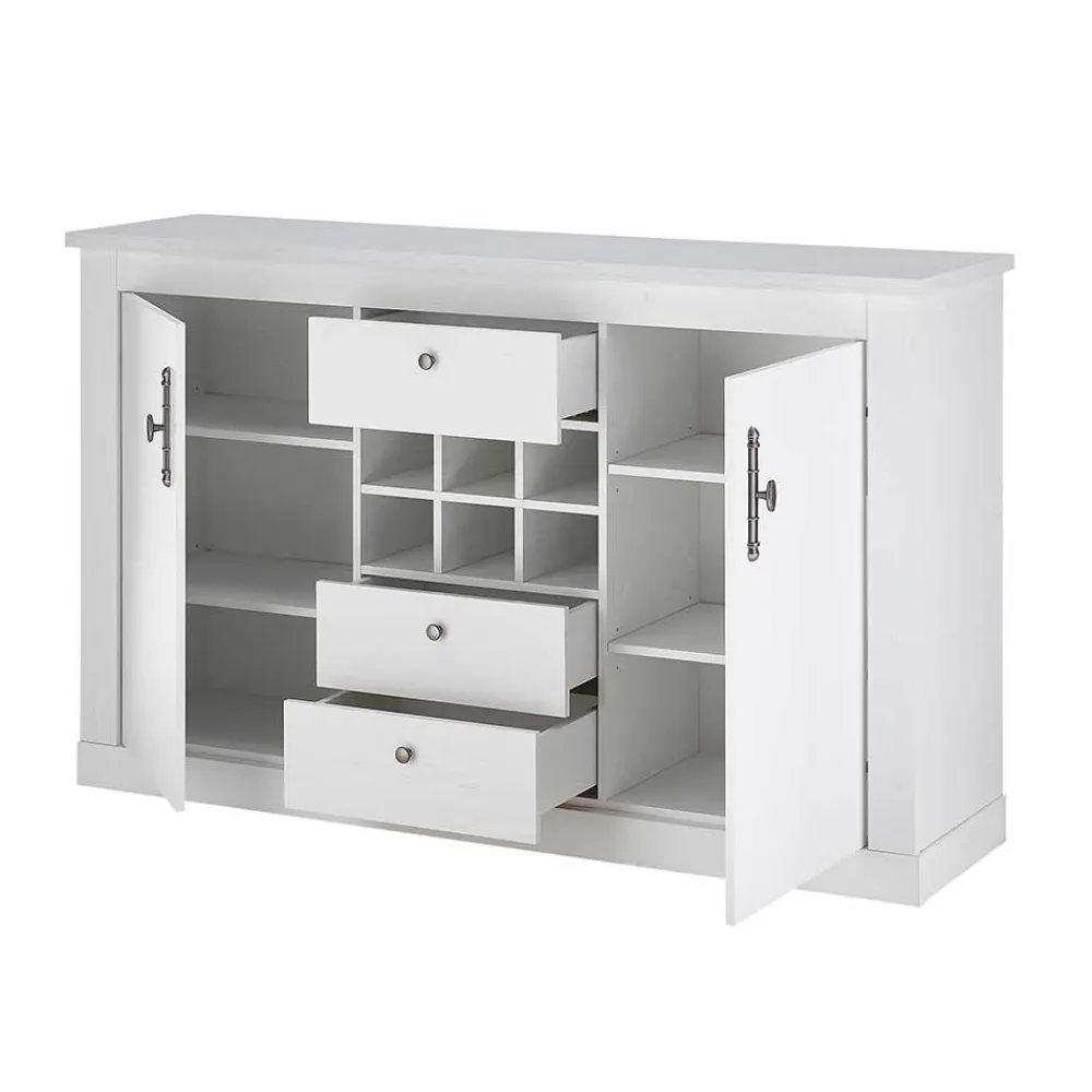 Wohnen Esszimmer Möbel Set in weißer Holzoptik Pinie - Liancos (vierteilig)