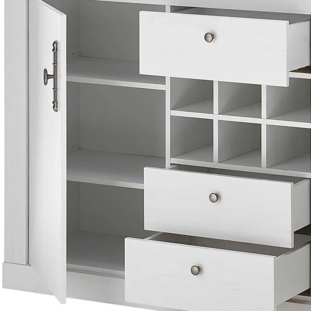 Wohnen Esszimmer Möbel Set in weißer Holzoptik Pinie - Liancos (vierteilig)