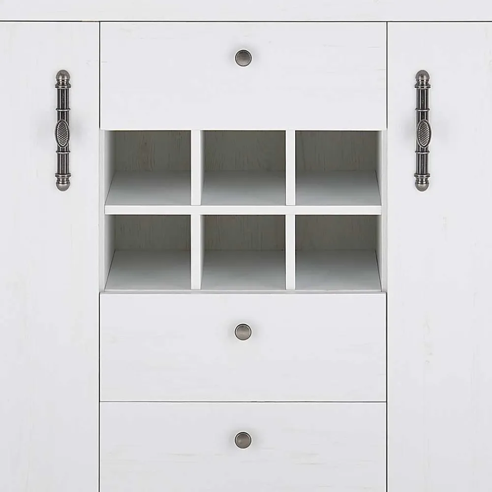 Wohnen Esszimmer Möbel Set in weißer Holzoptik Pinie - Liancos (vierteilig)