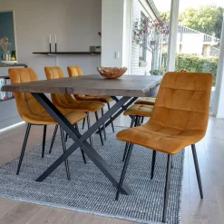 Wohnen Sitzgruppe|Küchen-Essgruppen*Esszimmer Möbel Set mit Tisch - Anjal (siebenteilig)