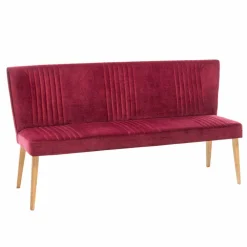 Wohnen Esszimmer Polsterbank in Velours Pink Dunkel Neo & Eiche