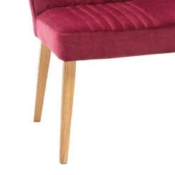 Wohnen Esszimmer Polsterbank in Velours Pink Dunkel Neo & Eiche