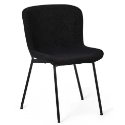 Wohnen Skandinavische Möbel|Küchenstühle*Esszimmer Polsterstuhl in Schwarz - Caleena (2er Set)