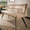 Wohnen Küchenbänke|Esszimmerbänke*Esszimmer Samt Polsterbank in Beige - Valbreda