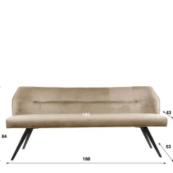 Wohnen Küchenbänke|Esszimmerbänke*Esszimmer Samt Polsterbank in Beige - Valbreda