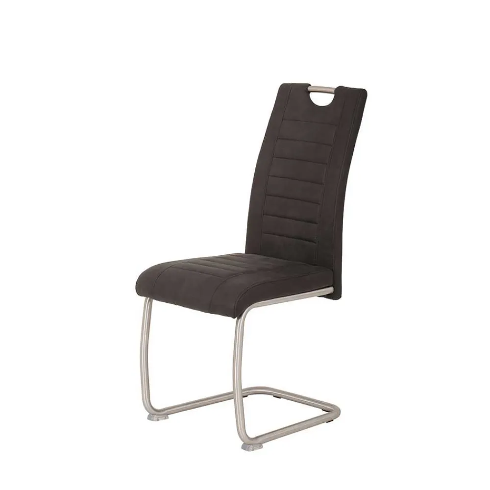 Wohnen Esszimmer Schwingstuhl in Anthrazit - Zenca (Set)