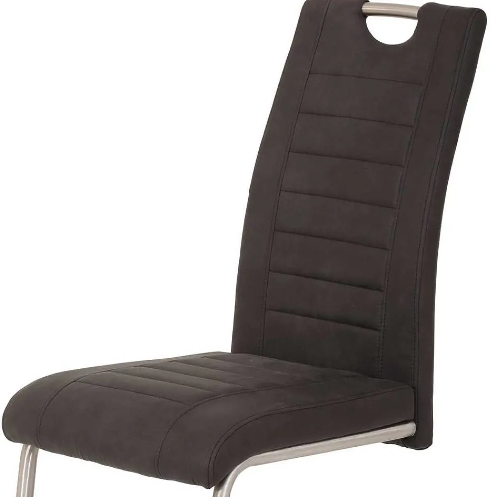 Wohnen Esszimmer Schwingstuhl in Anthrazit - Zenca (Set)