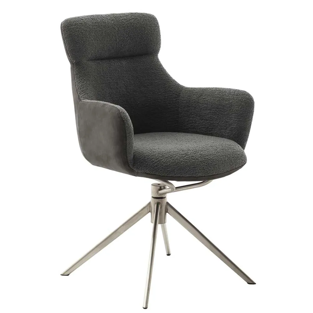 Wohnen Wohnzimmerstühle*Esszimmer Sesselstuhl in Anthrazit - Prising (2er Set)