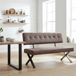 Wohnen Esszimmer Sitzbank Laticio in Braun Microfaser