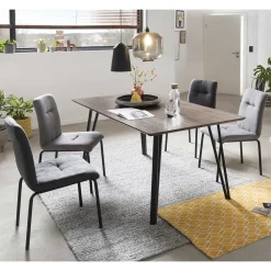 Wohnen Esszimmer Sitzgarnitur im Retrostil - Haclana (fünfteilig)