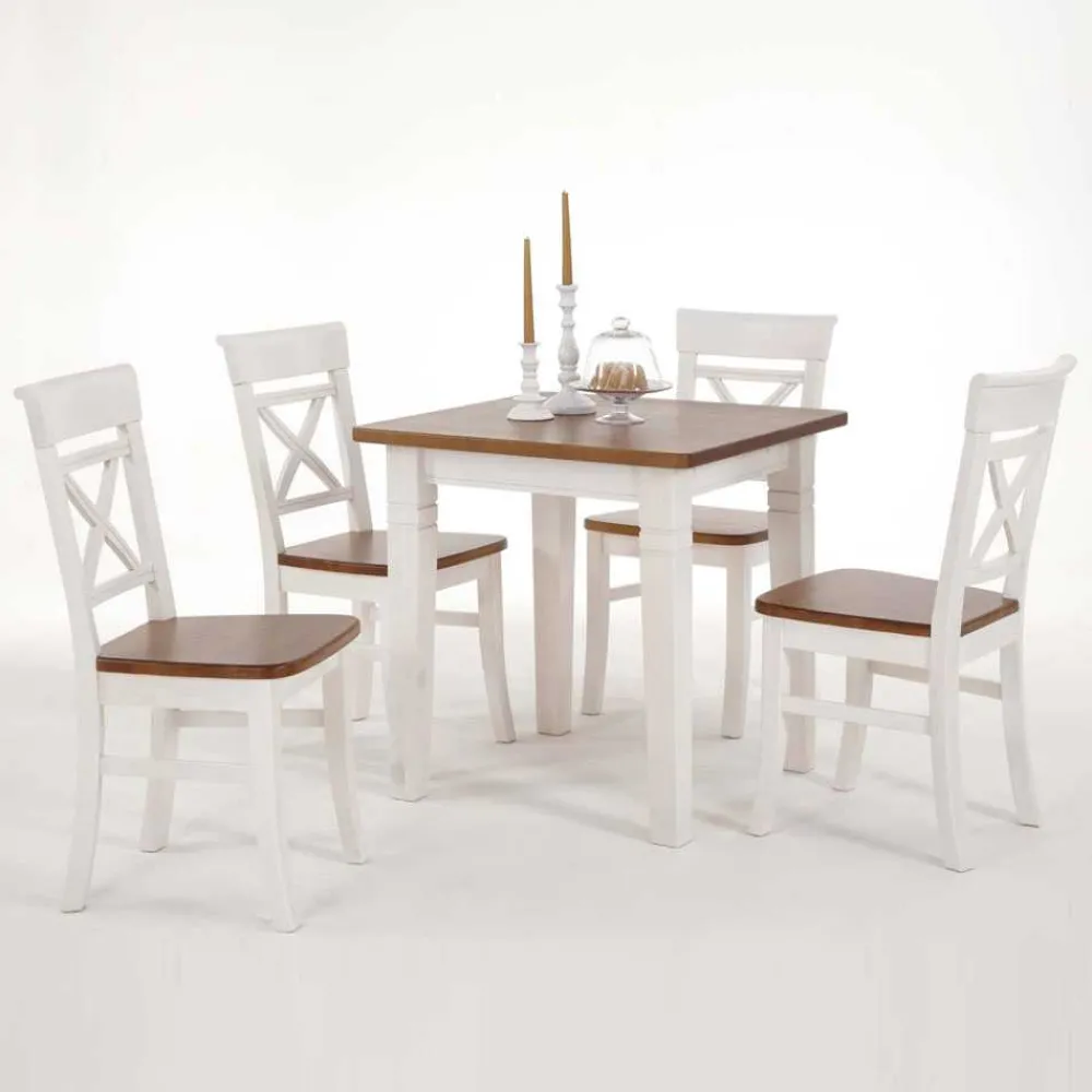 Wohnen Küchen-Essgruppen|Esszimmer Komplett*Esszimmer Sitzgruppe Barlad im Landhausstil (fünfteilig)