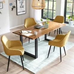 Wohnen Sitzgruppe|Küchen-Essgruppen*Esszimmer Sitzgruppe für vier Personen - Yoleans (fünfteilig)