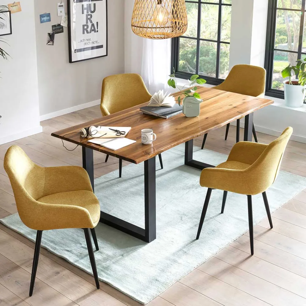 Wohnen Sitzgruppe|Küchen-Essgruppen*Esszimmer Sitzgruppe für vier Personen - Yoleans (fünfteilig)