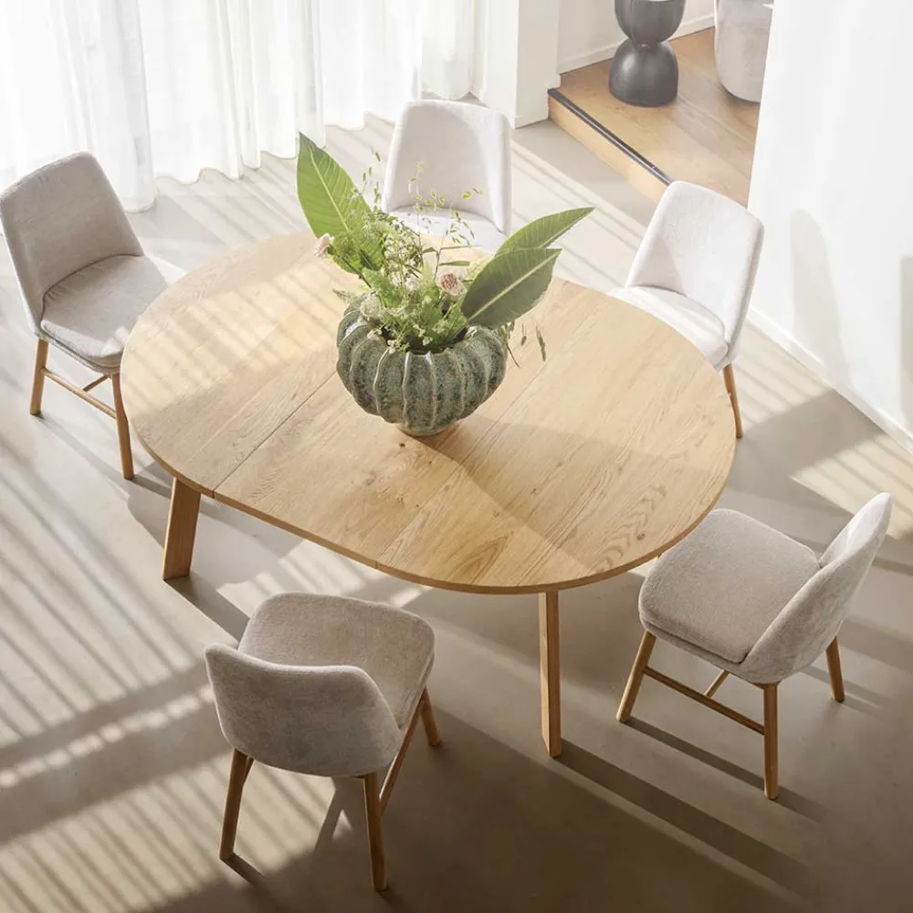 Wohnen Sitzgruppe|Küchen-Essgruppen*Esszimmer Sitzgruppe im Scandi Chic - Rascilda (siebenteilig)