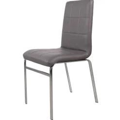 Wohnen Esszimmer Sitzgruppe in Grau & Weiß Sisela mit Kunstleder Stühlen (fünfteilig)