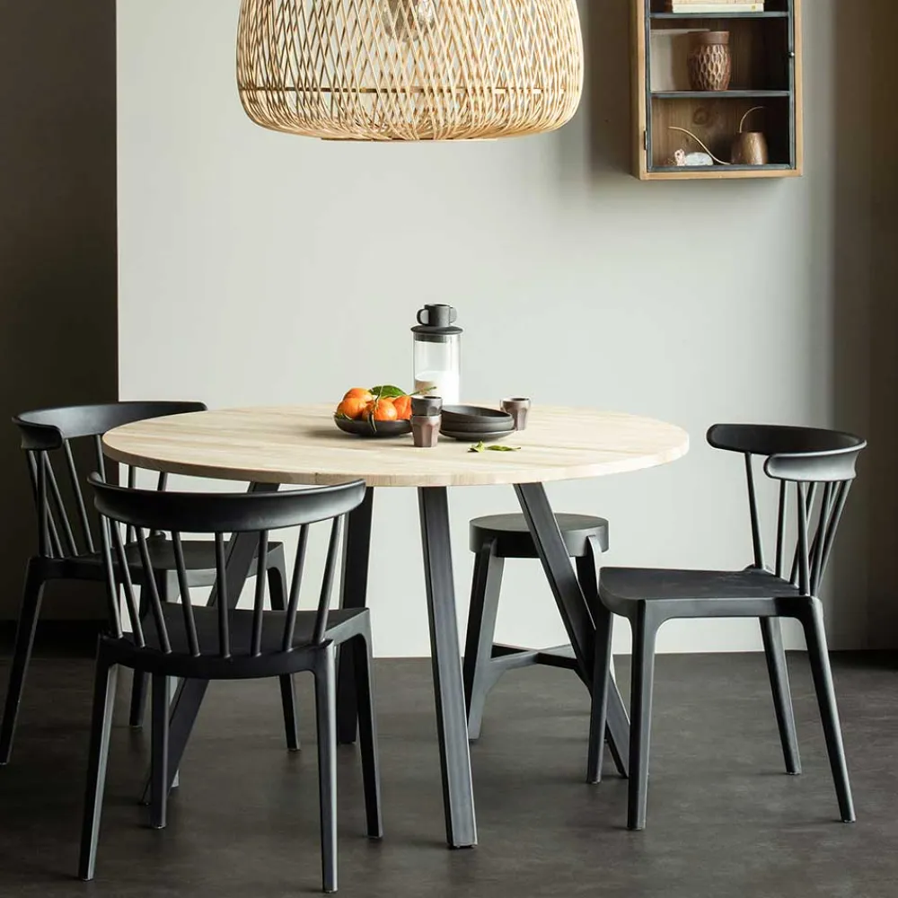 Wohnen Esszimmer Stapelstuhl in Schwarz - Excellenta (2er Set)