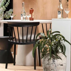 Wohnen Esszimmer Stapelstuhl in Schwarz - Excellenta (2er Set)