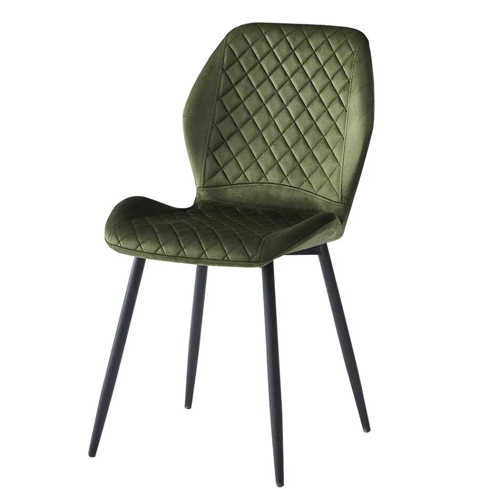 Wohnen Esszimmer Stuhlset in Dunkelgrün - Yalley (4er Set)