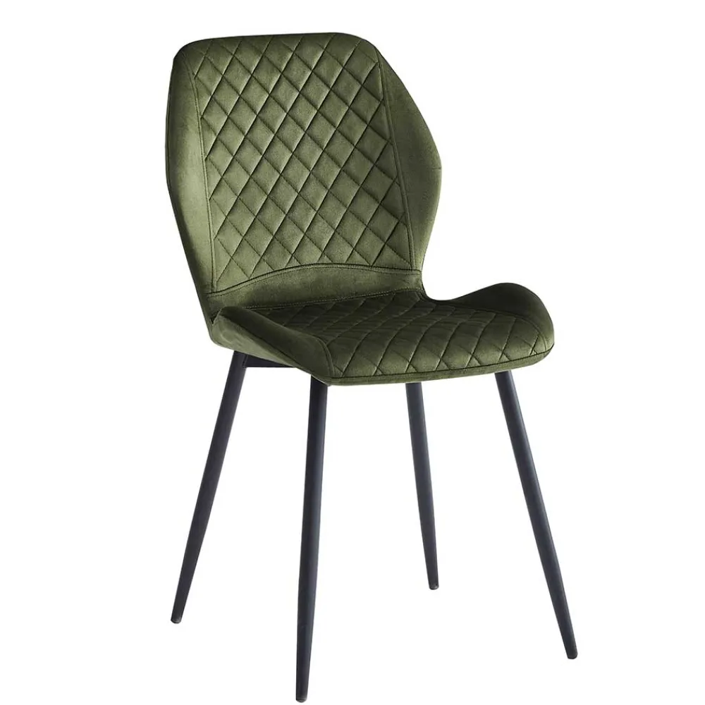 Wohnen Esszimmer Stuhlset in Dunkelgrün - Yalley (4er Set)