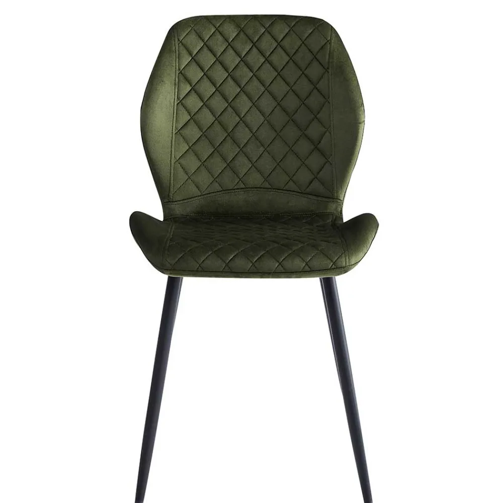 Wohnen Esszimmer Stuhlset in Dunkelgrün - Yalley (4er Set)
