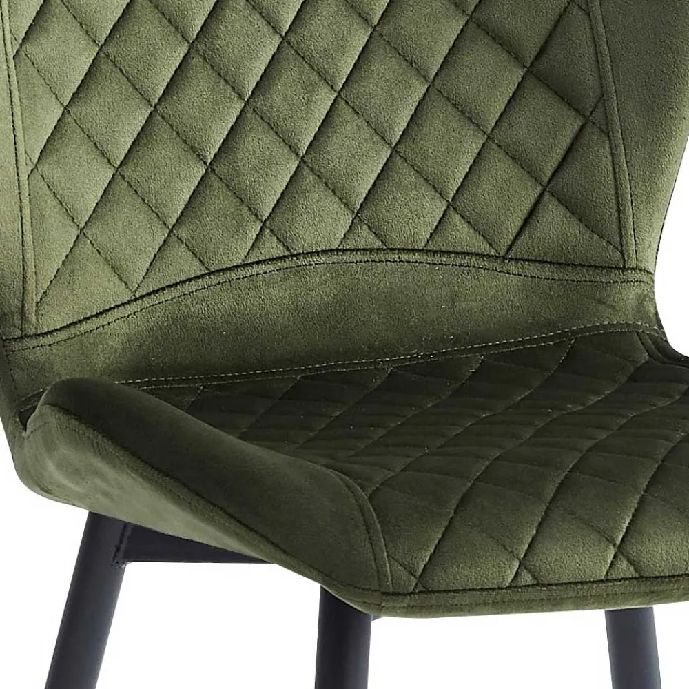 Wohnen Esszimmer Stuhlset in Dunkelgrün - Yalley (4er Set)