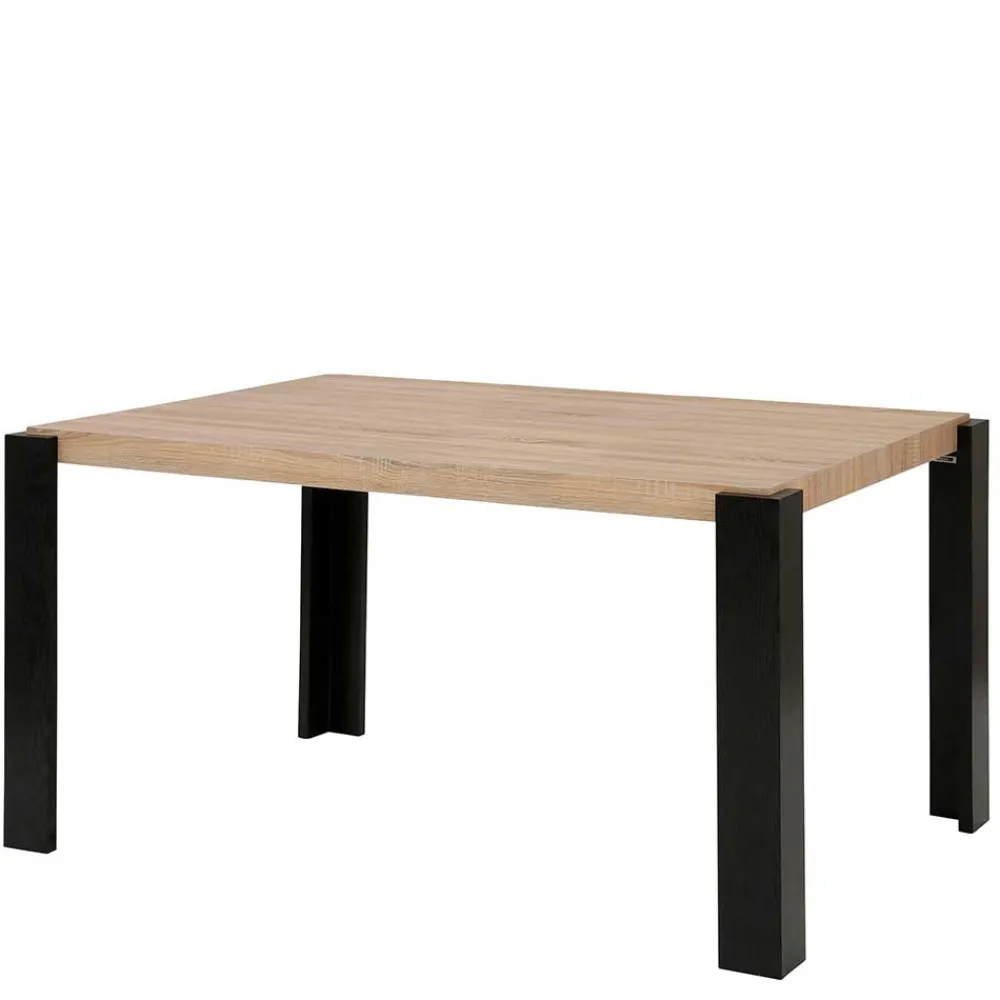 Wohnen Schwarze Möbel|Tische*Esszimmer Tisch in Holzoptik Eiche & Schwarz - Cigano