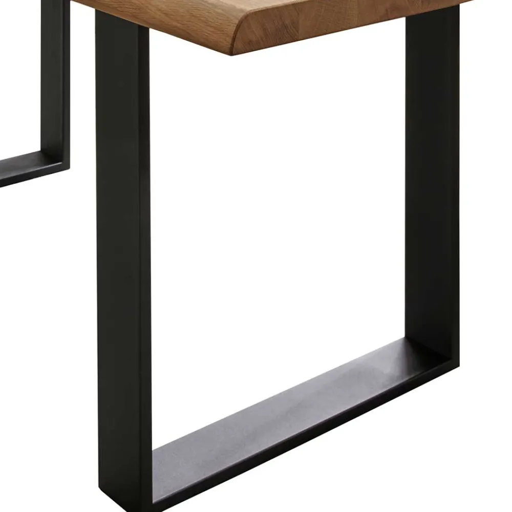 Wohnen Schwarze Möbel|Naturholzmöbel*Esszimmer Tisch mit Holzplatte aus Wildeiche - Rouven