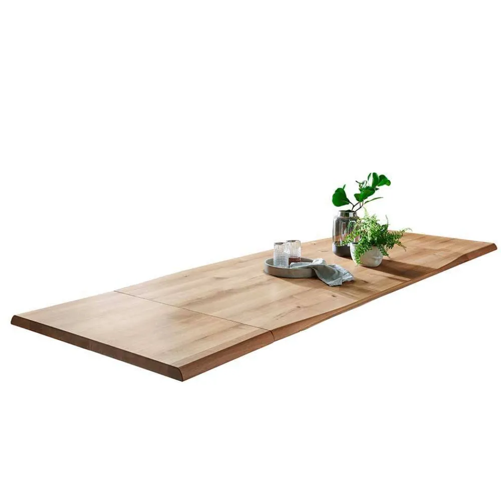 Wohnen Schwarze Möbel|Naturholzmöbel*Esszimmer Tisch mit Holzplatte aus Wildeiche - Rouven