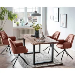 Wohnen Sitzgruppe|Küchen-Essgruppen*Esszimmer Tischgruppe mit Drehstühlen - Conny (fünfteilig)