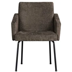 Wohnen Esszimmer Tischsessel in Graubraun Stoff - Davos (2er Set)