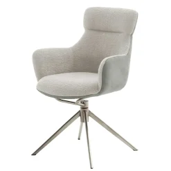 Wohnen Küchenstühle|Wohnzimmerstühle*Esszimmer-Armlehnenstuhl in Lichtgrau - Delamaro (2er Set)