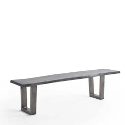 Wohnen Loft Möbel|Industrial Möbel*Esszimmerbank in Akazie Grau und Altsilber - Moggia