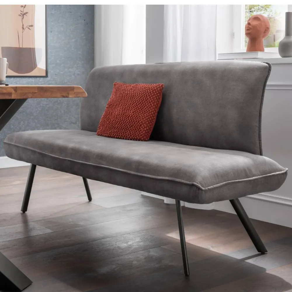 Wohnen Küchenbänke|Esszimmerbänke*Esszimmerbank in Dunkelgrau Microfaser - Aturin