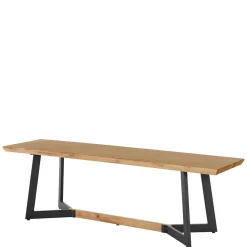 Wohnen Esszimmerbänke|Sitzbank*Esszimmerbank in Eiche Optik mit Schwarz - Yasmina