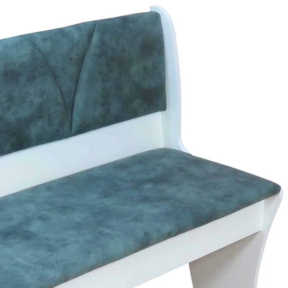 Wohnen Küchenbänke|Esszimmerbänke*Esszimmerbank in Vintage Blau & Weiß Oratio mit Stauraum