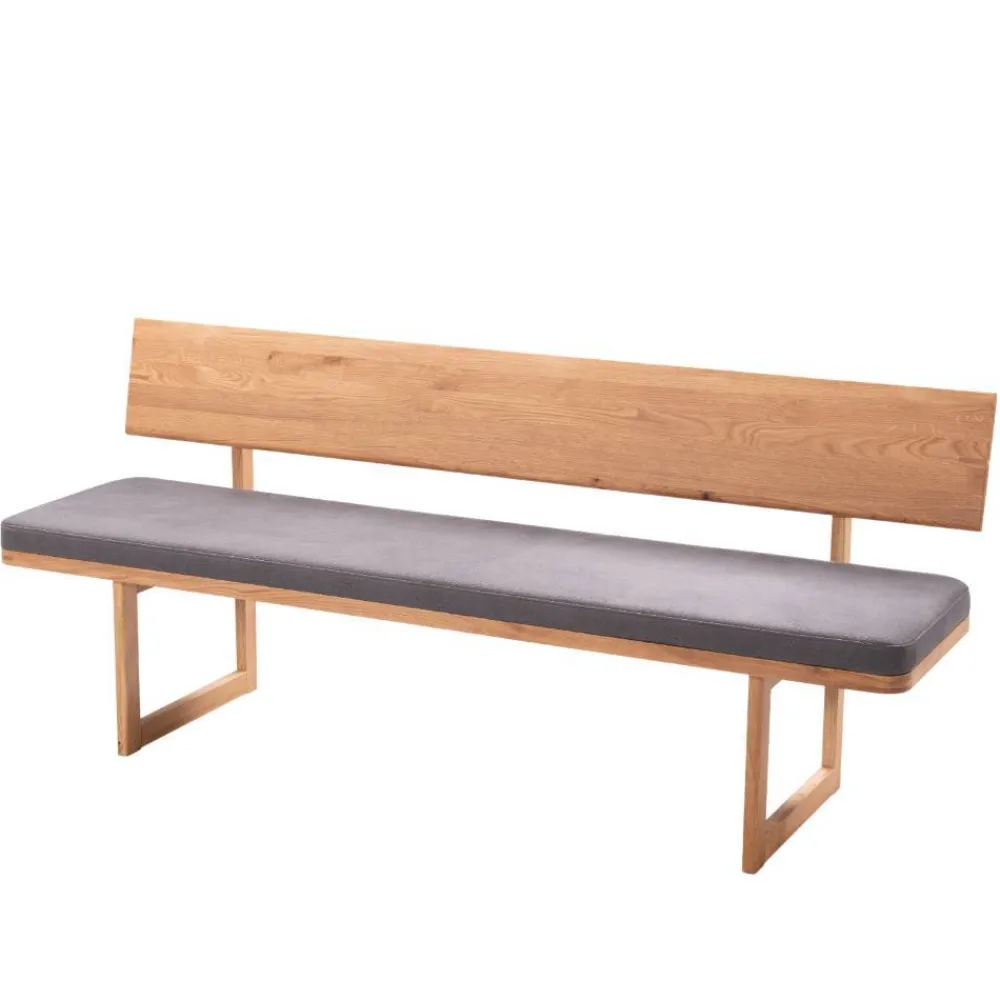 Wohnen Graue Möbel|Küchenbänke*Esszimmerbank mit Lehne aus Wildeiche - Saar