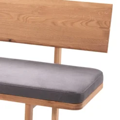 Wohnen Graue Möbel|Küchenbänke*Esszimmerbank mit Lehne aus Wildeiche - Saar