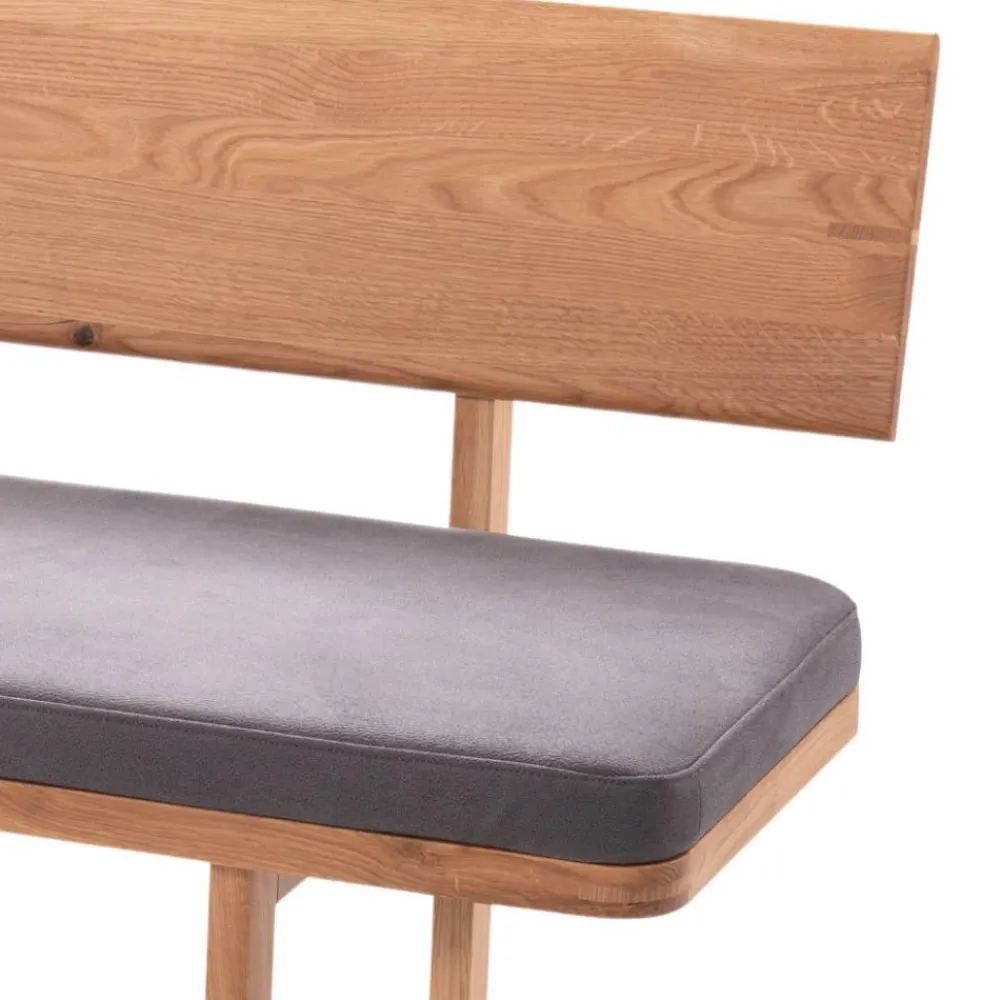 Wohnen Graue Möbel|Küchenbänke*Esszimmerbank mit Lehne aus Wildeiche - Saar