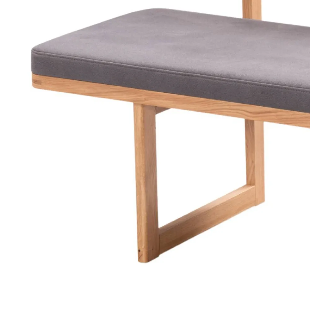 Wohnen Graue Möbel|Küchenbänke*Esszimmerbank mit Lehne aus Wildeiche - Saar