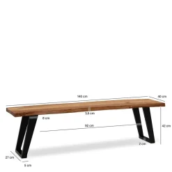 Wohnen Esszimmerbank mit natürlicher Baumkante - Auricos